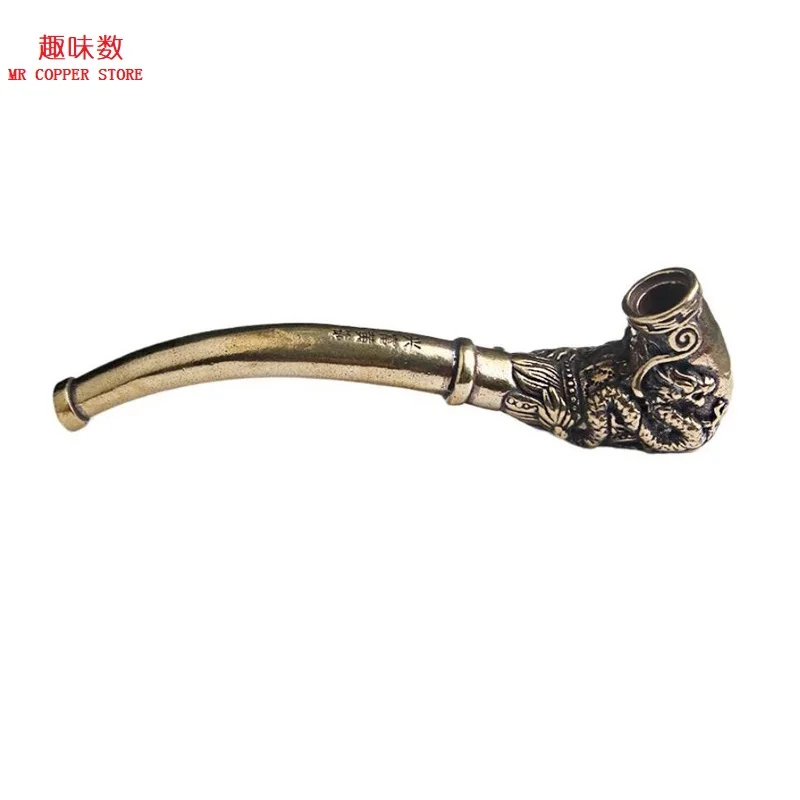 Винтажная латунная курительная трубка изысканный китайский старый антиквариат