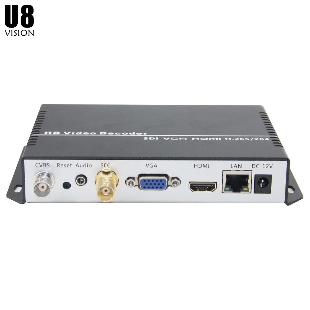 U8Vision H.265/H.264 SDI видео декодер для сетевого потокового декодирования как RTMP/RTSP/UDP/HTTP