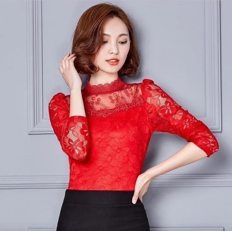Женские сексуальные кружевные блузки с вырезами женские повседневные рубашка