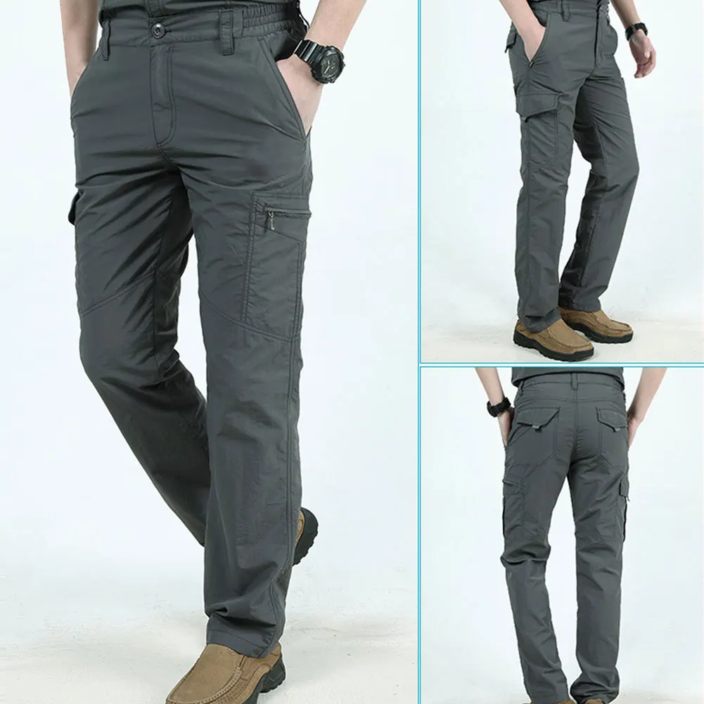 

Strategical Work Cargo Pants Men's Combat Quick-drying Good Elas Loose Trousers Light Weight Hiking Outdoor Multi-pocket Overall