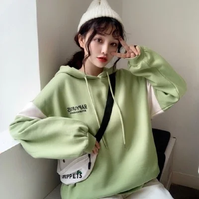 

Толстовка с капюшоном Женская мода осень 2021 флисовая подкладка