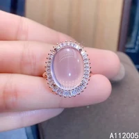 kjjeaxcmy fine jewelry 925 sterling silver natural gem rose quartz hibiscus stone new girl female ring fashion party birthday