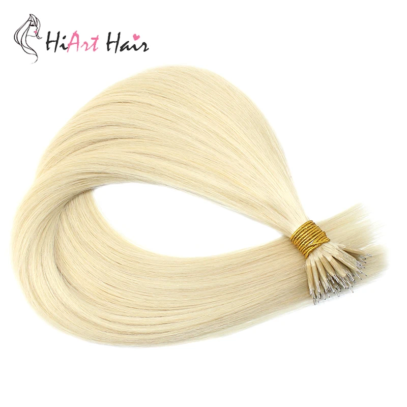 HiArt 1 г/шт. накладные волосы с микро бусинами человеческие remy для наращивания нано