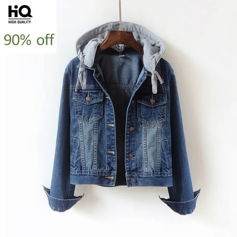 Джинсовое короткое пальто для женщин весна 2020 приталенная куртка с длинным