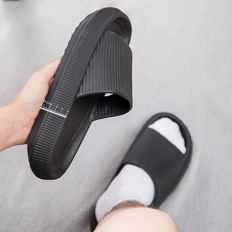 Simple Support Shoes Summer Home Bathroom Non-slip Thick-soled Couples Wear Bathing Wear-resistant Sandals and Slippers