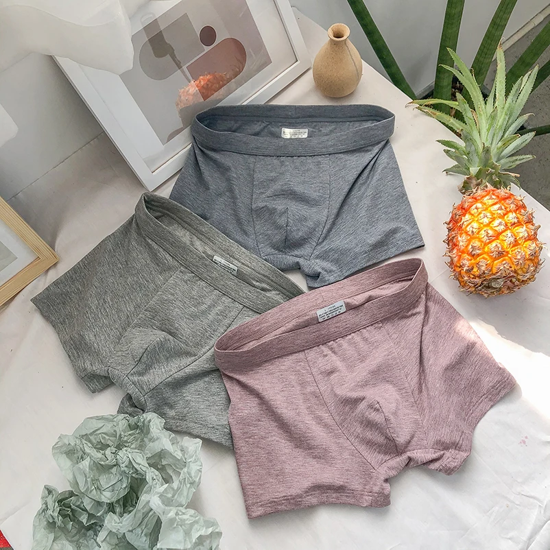 

3pcs/lot Men Panties modal Cotton Men's Underwear Boxers Breathable Man Boxer Shorts Solid Underpants Comfortable Brand 2020 New
