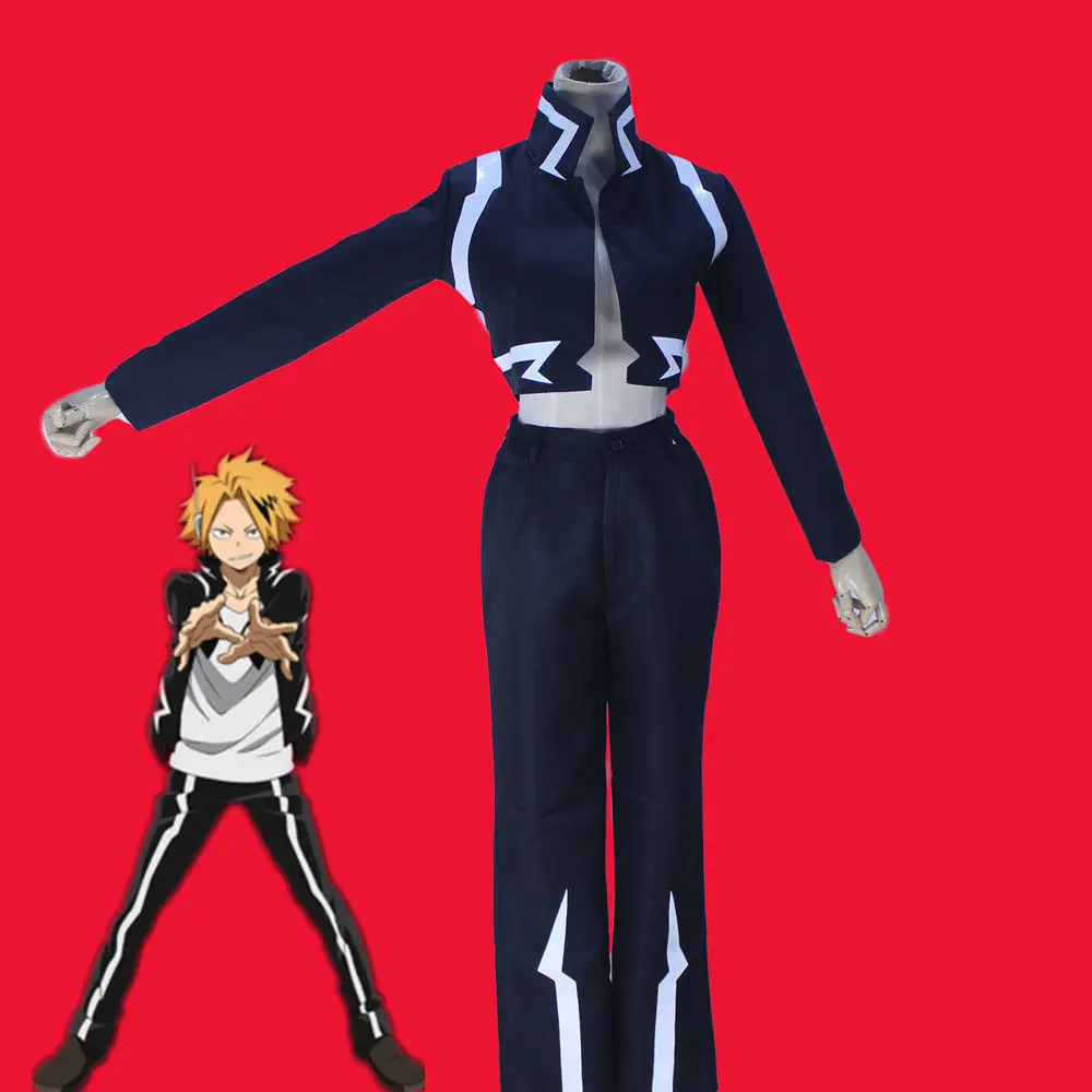Аниме женский мужской костюм My Boku No Hero academic Kaminari Denki Униформа куртка на Хэллоуин