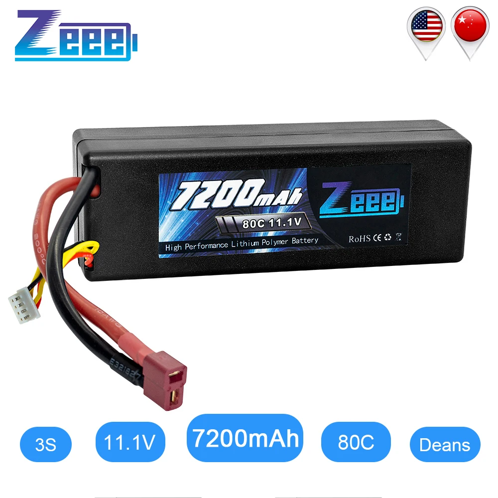 Zeee 11,1 V 7200mAh 3S RC Батарея Зарядное устройство 80C провод с силикатной гелевой Батарея с деканов штекер для RC Автомобиль Грузовик Лодка радиоуправляемая автомодель трагги FPV Самолет багги