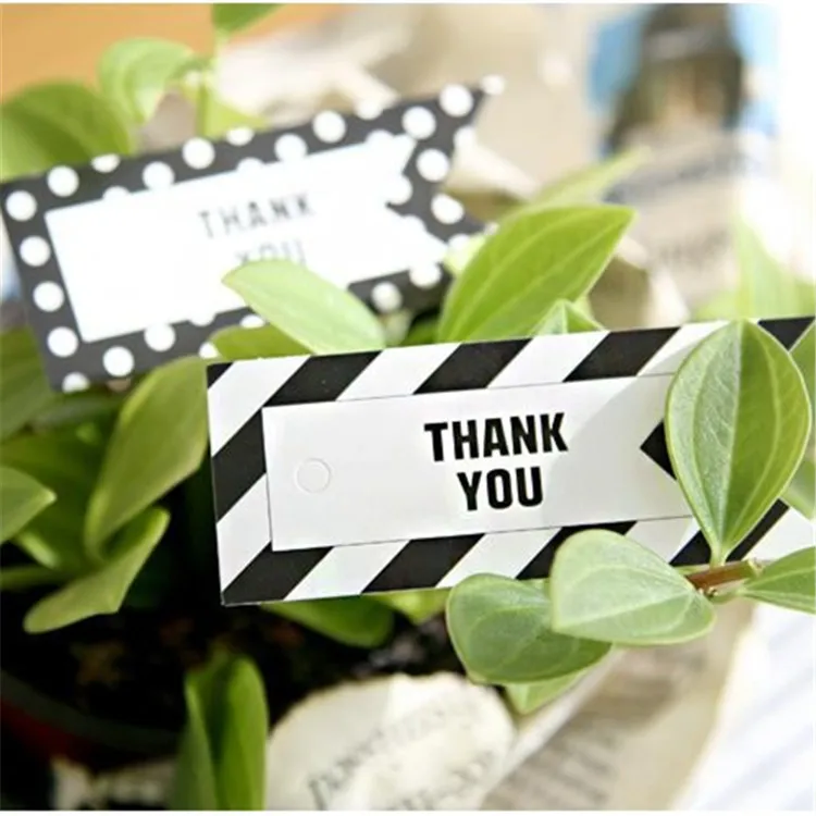 Черные и белые бирки свадебные ярлыки спасибо подарочные 100 шт./лот|Украшения
