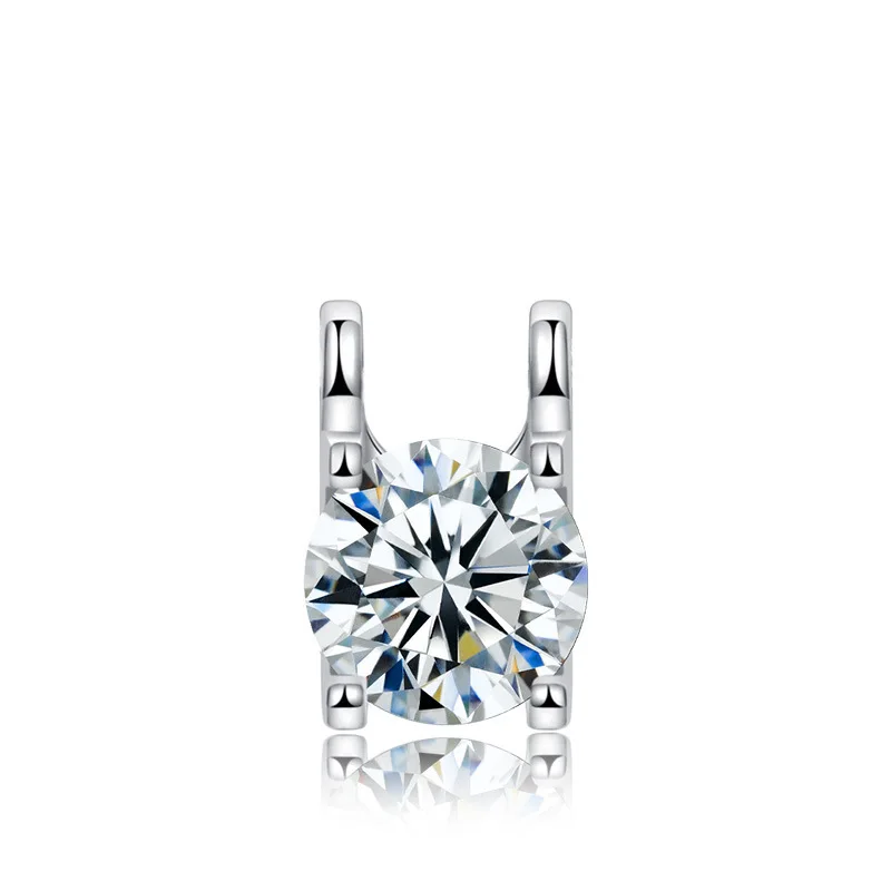 

2021 new fashion ladies simple single diamond zircon pendant electroplating platinum necklace female simple clavicle chain