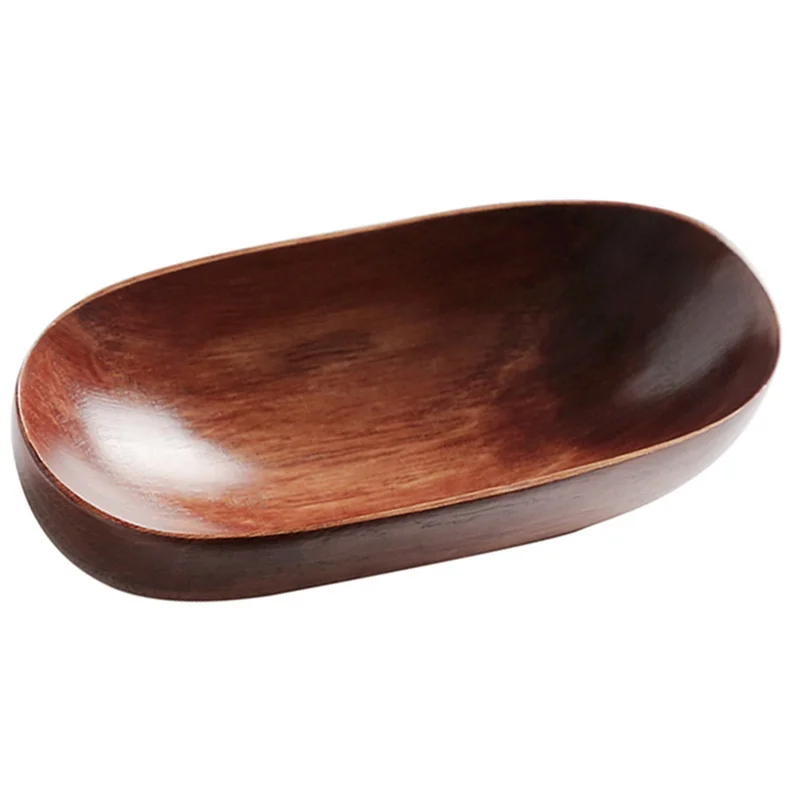 

ZL Japanese-style Small Tray Wooden Sushi Box Solid Wood Small Fruit Plate Dry Fruit Plate Wooden Boat-shaped Tray