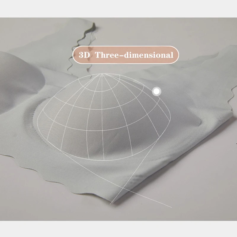 

New Thai latex Pad Cup Seamless Bra One Piece Lace Flower Underwear Wide Shoulder Strap Sports Fashion Bra For Women Lingerie