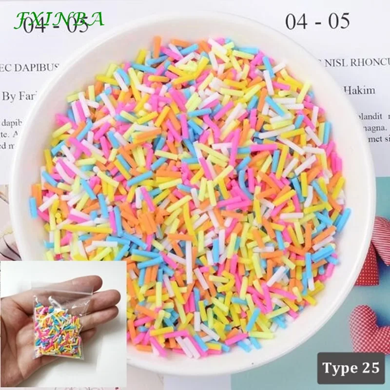 Type 25 FXINBA 10 г Fimo амулеты дополнение разбрызгивает слизь наполнитель пушистая клейкая масса Игрушки слизь Поставки аксессуары глина DIY ломтики торта десерт - Цвет: Type 25