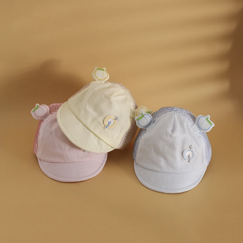 

Baby Sun Hats Spring And Summer Leisure Children's Caps Wild Cute Fruit Ears Breathable Mesh Caps