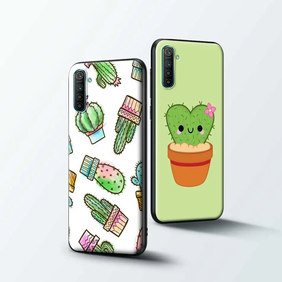Чехол из ТПУ для Realme X50 5G X2 5 6 Pro 5i 6i XT C3 Narzo 10 10A Черный силиконовый чехол с милым