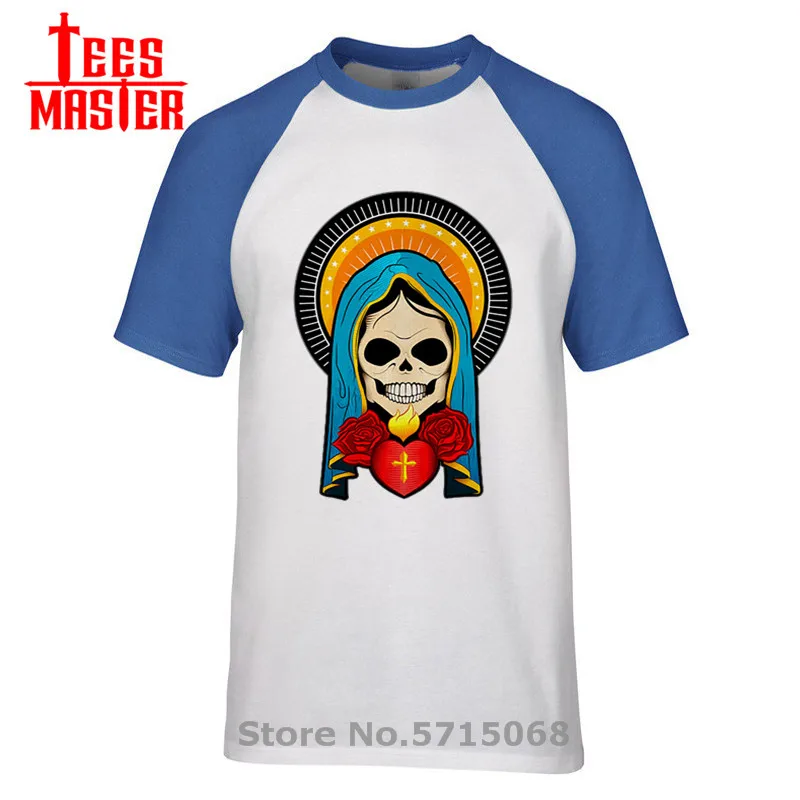 Футболка с изображением черепа для мужчин футболка девы Марии смерти Гота