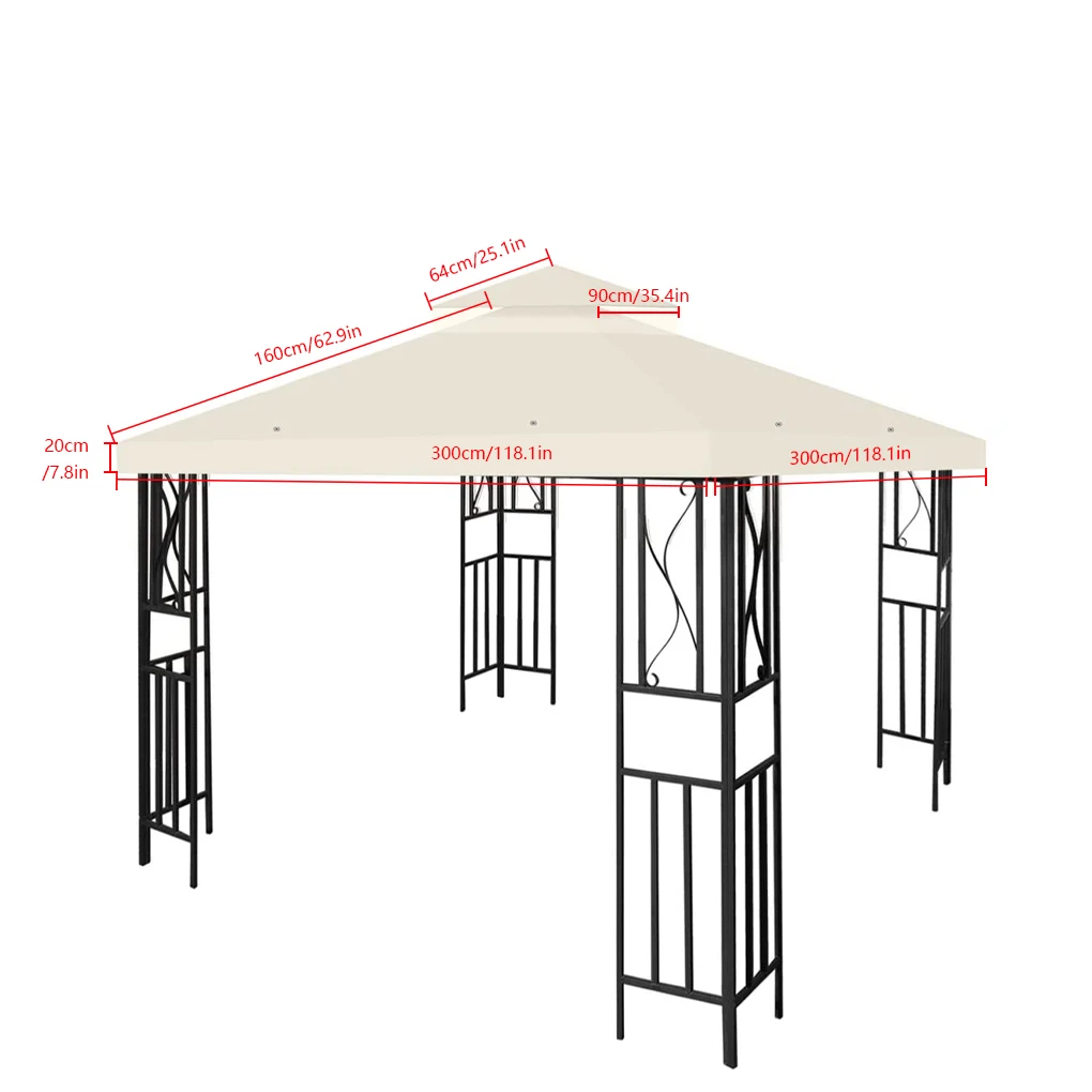

3x3M Canvas Camping Climbing Awning Outdoor Tent Replacement Parts Garden Pavilion Cover Waterproof Removable Replacement Awning