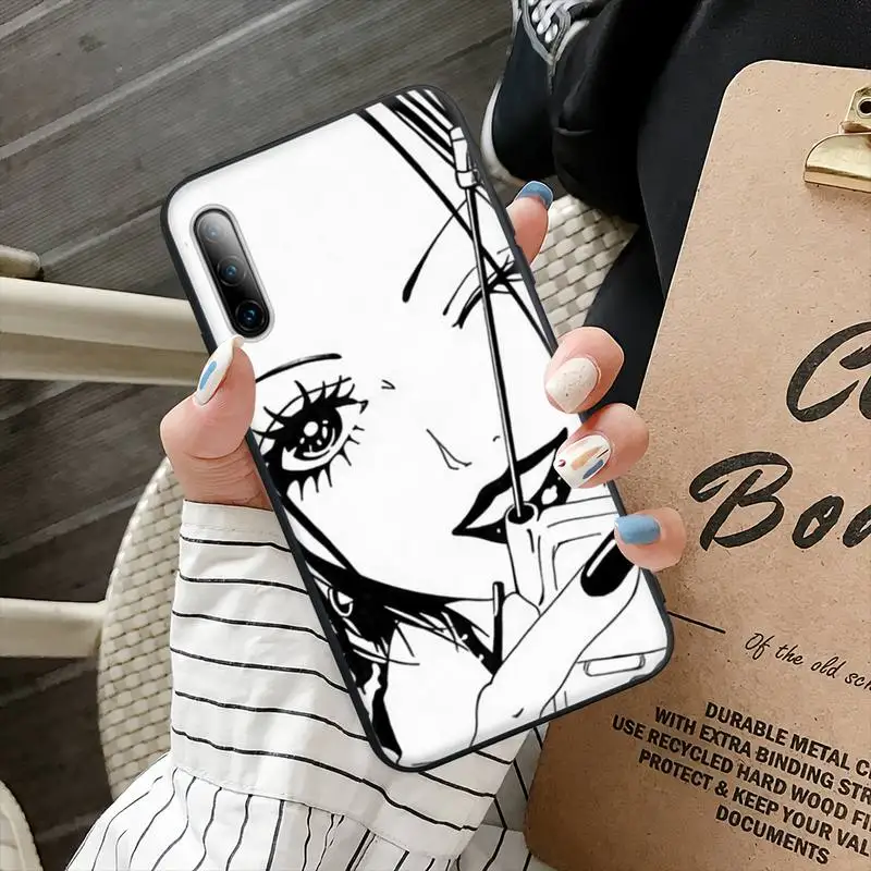 

NaNa Osaki Black Silicone Cell Phone Cover Case For Samsung Galaxy S10 S9 S20 S21 S30 Plus Ultra S8 S7 S10e