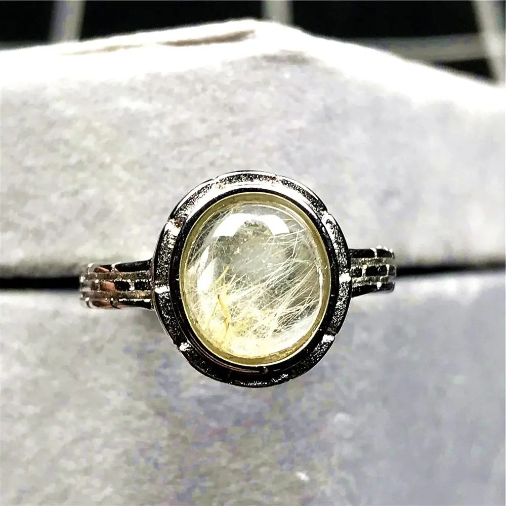 

Кольцо из натурального золота с рутилированным кварцем, 10 мм