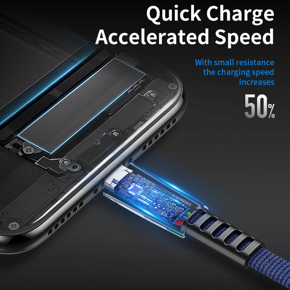 ROCK светодиодный светильник usb type C кабель для samsung Xiaomi Redmi Note 7 8 10 проволока из