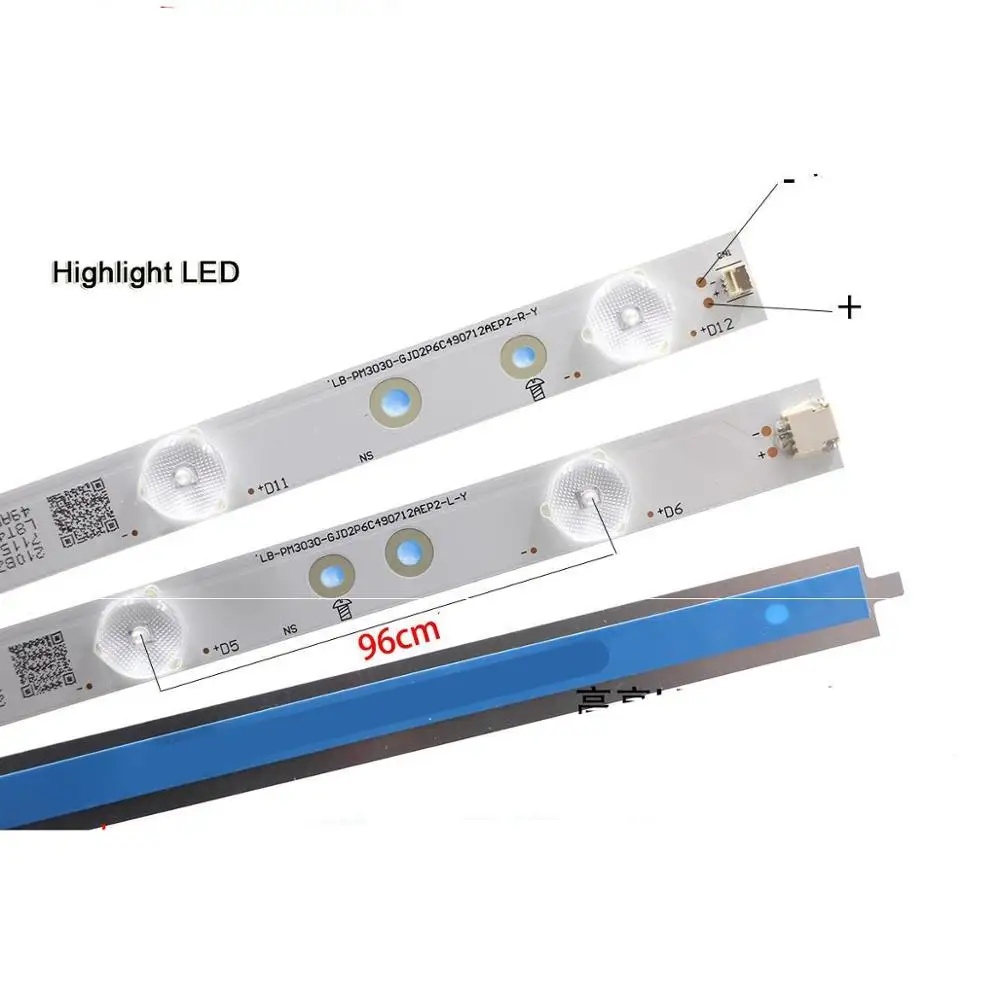 14 шт. Светодиодная лента подсветки для 49PUS6401 49PUH6101 GJ-2K16-490-D712-P5-L/R 01N21 01N22 TPT490U2 LB49016 V1_00