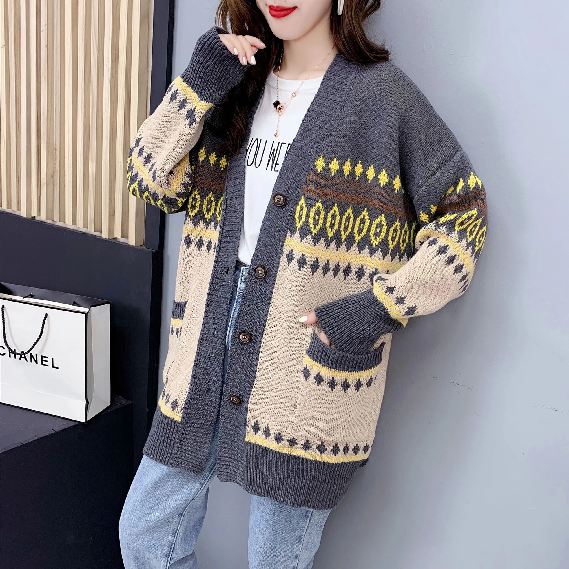 

Женский вязаный кардиган, Весенняя женская одежда, модный кардиган