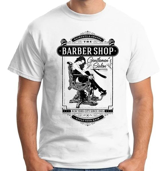 

Men's Summer Fashion T-shirt Barber Shop Pin Up Casual T-Shirt Men's Fitness T-shirt