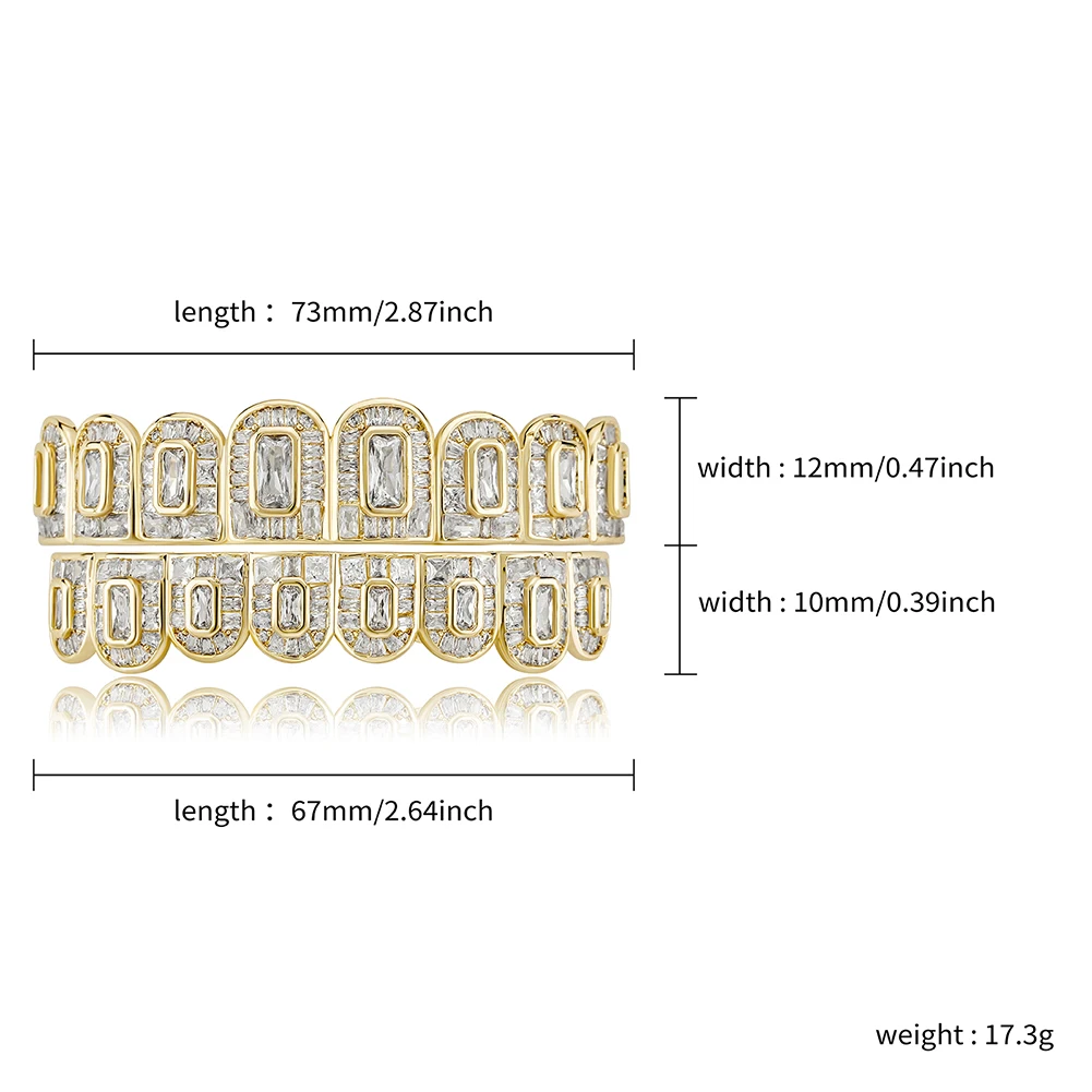 TOPGRILLZ 2021 Новый багет набор зубов Grillz полностью Замороженные микро проложить