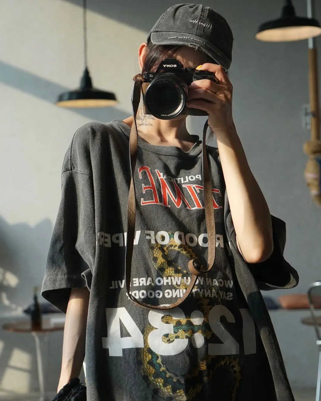 

RRR123 Vintage Python Print Wash Loose Men Women Best Quality High Street Fashion Hip Hop Viper Vintage T-Shirts
