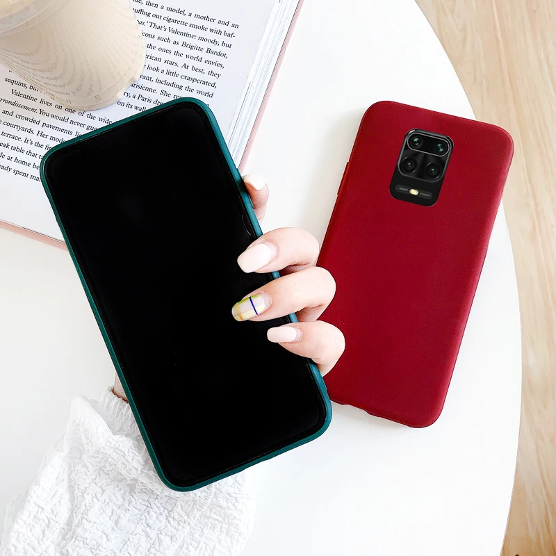 

Phone Case Candy Color Silicone Pure color simple phone case For Xiaomi Redmi Note 8 Lite 10T 9T Pro Matte Soft Back Cover