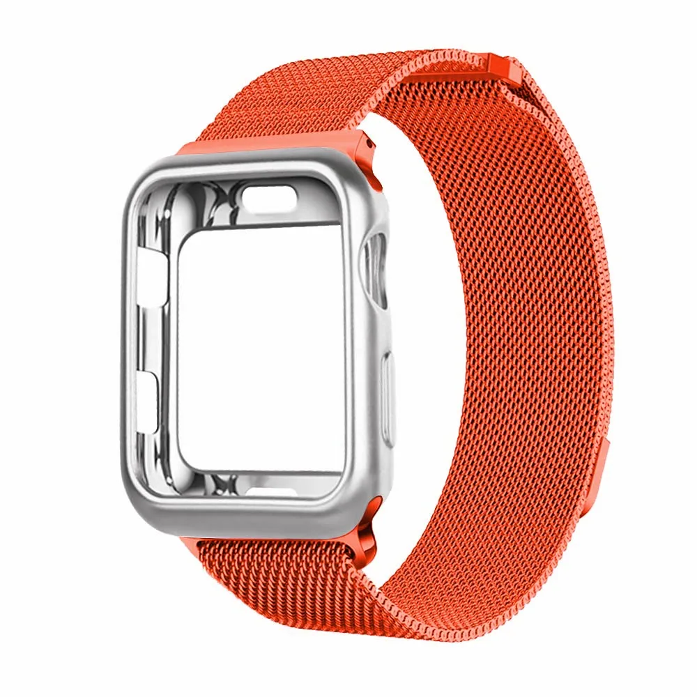 Миланский ремешок+ чехол для 38 мм 42 мм apple iwatch series 3 2 1 ремешок 40 мм 44 мм для apple watch 4 pulseira аксессуары для браслетов