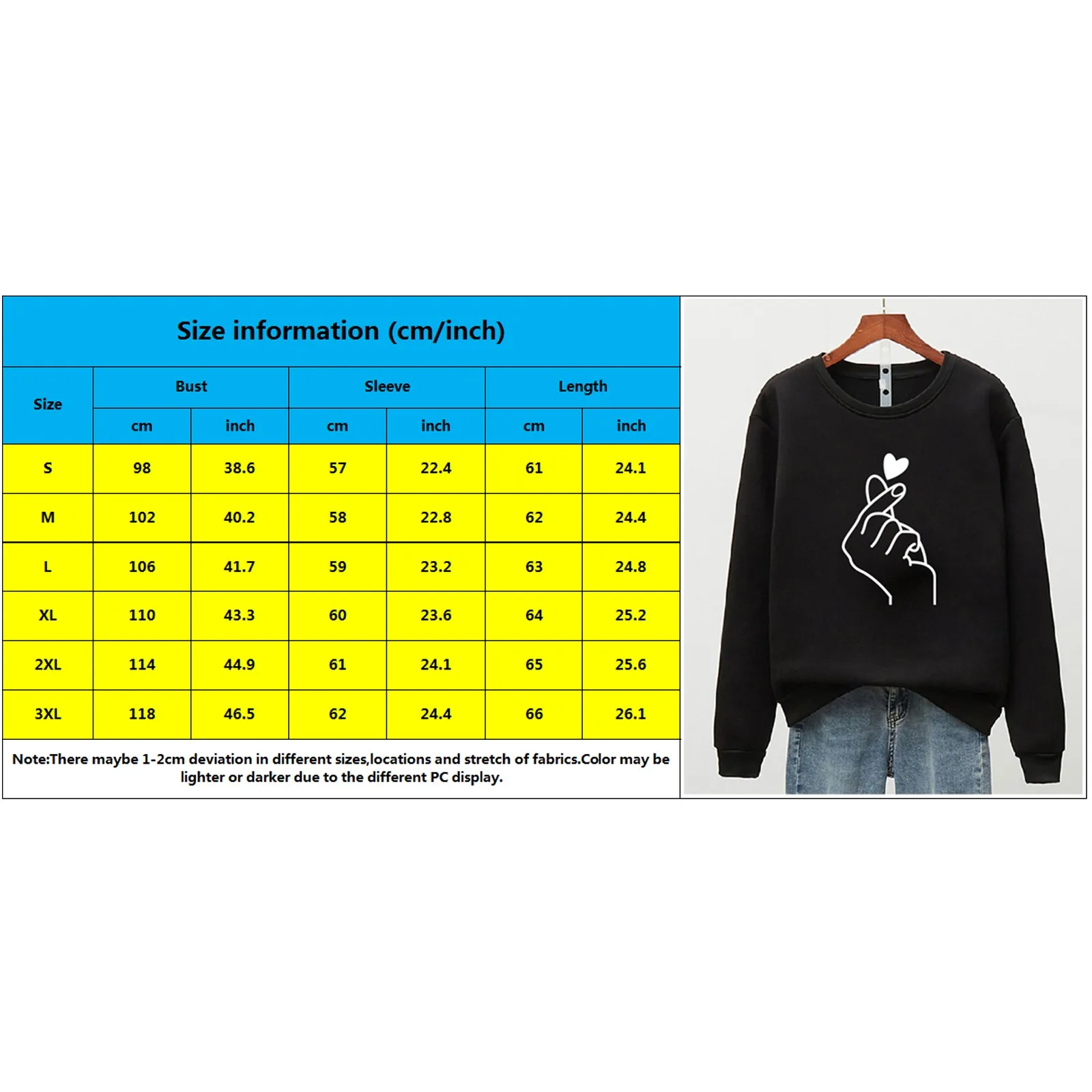 Plus Size Hoodie Women Fashion Finger Heart Printed Ladies Casual Long Sleeve Sweatshirt Pullover Hoodies Tops Blouse Sudaderas