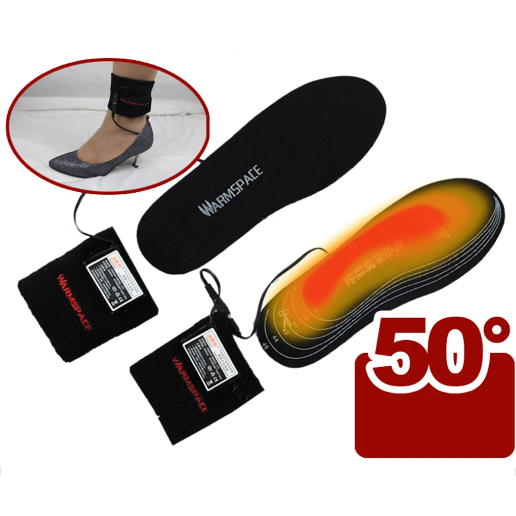 

30USB Heated Shoe Insoles Feet Warm Sock Pad Mat Electrically Heating Insoles Washable Warm Thermal Winter Insole Unisex