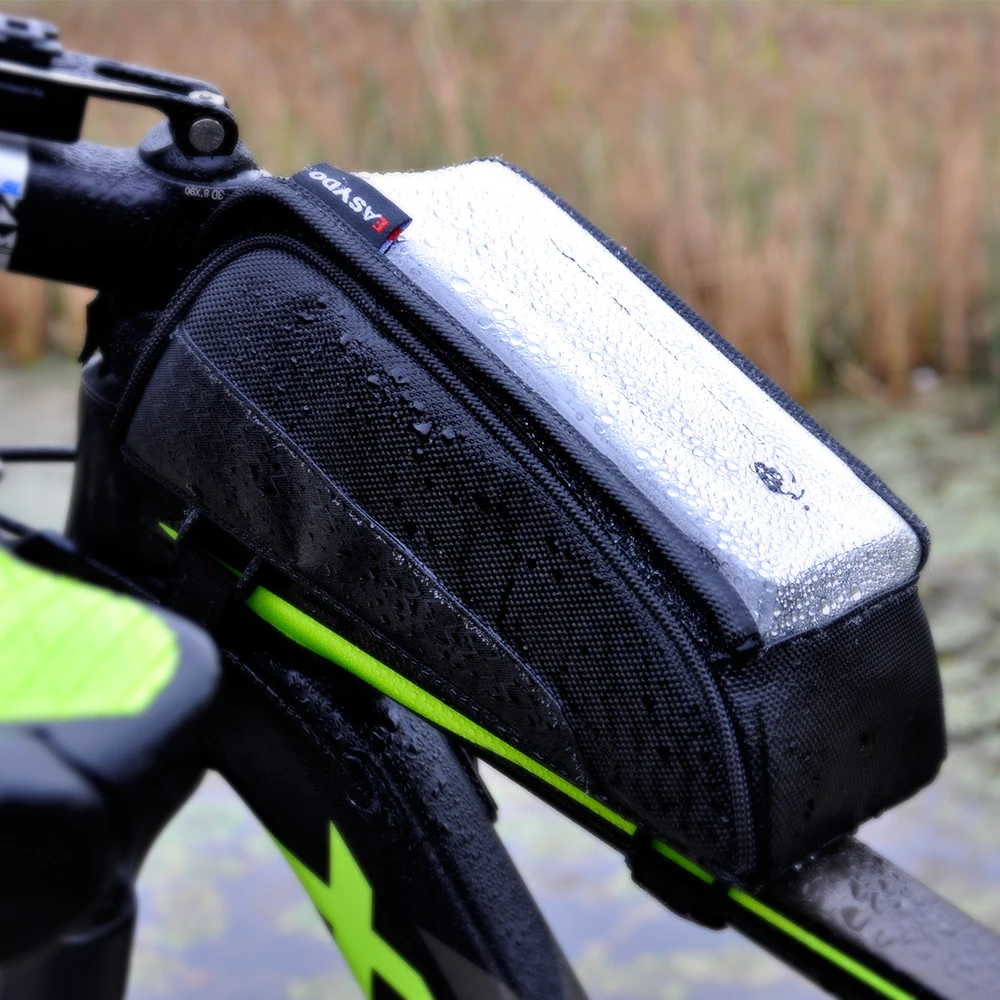 waterproof bicycle bag nylon bike cycling cell mobile phone bag case 5 5bicycle panniers frame front tube bags accessories free global shipping