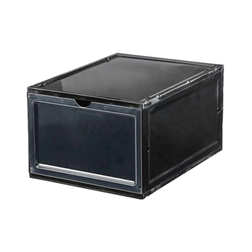 

Plastic PP Stackable Shoe Storage Box Clear Portable Home Organizer Case DSD666