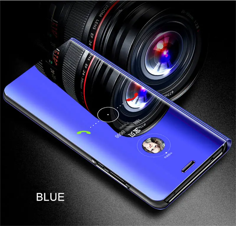 Blue Auroras для vivo Y93 Lite чехол подставка держатель флип зеркало вид для vivo y93 lite противоударный vivo чехол - Цвет: Blue
