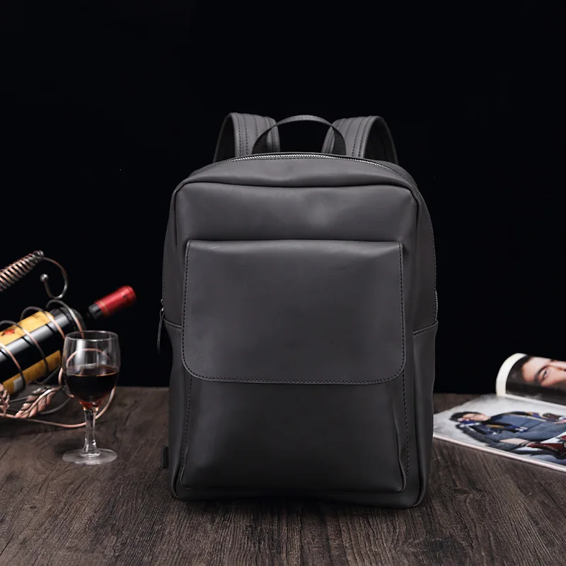 

Vintage Fashion Leather Laptop Backpack Bag For Men Big Capacity Mens College School Backpack Travel Bag mochilas para mujer