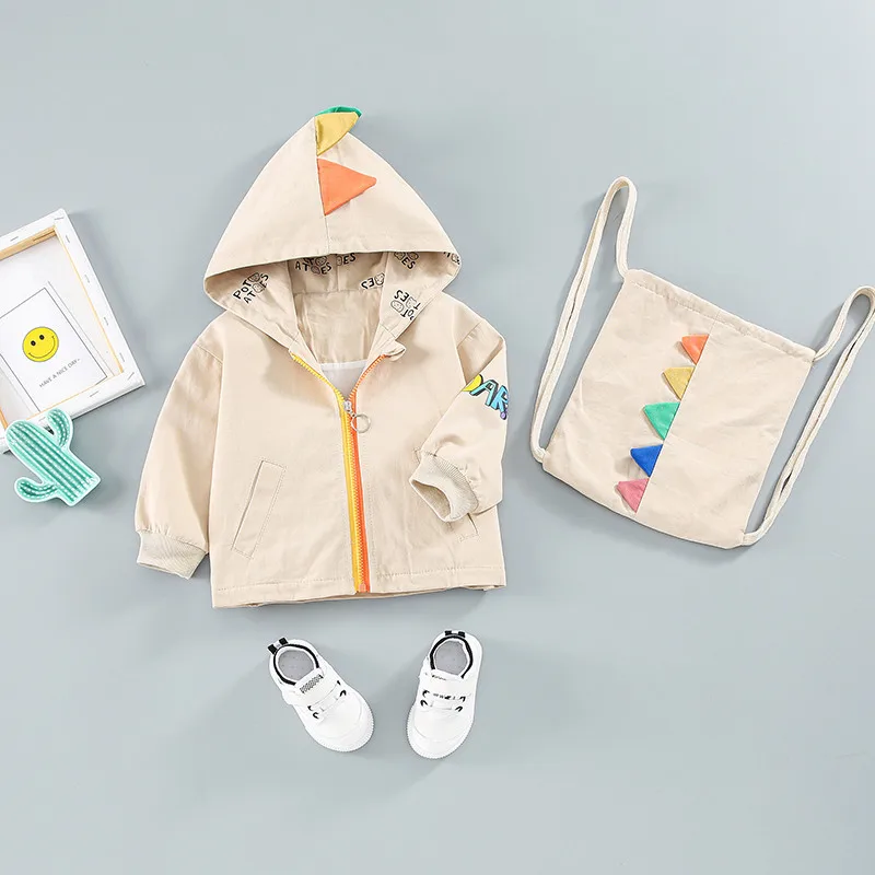 

2020 autumn new Korean version of the dinosaur zipper jacket 0-5 years old backpack children's dinosaur backpack sweater
