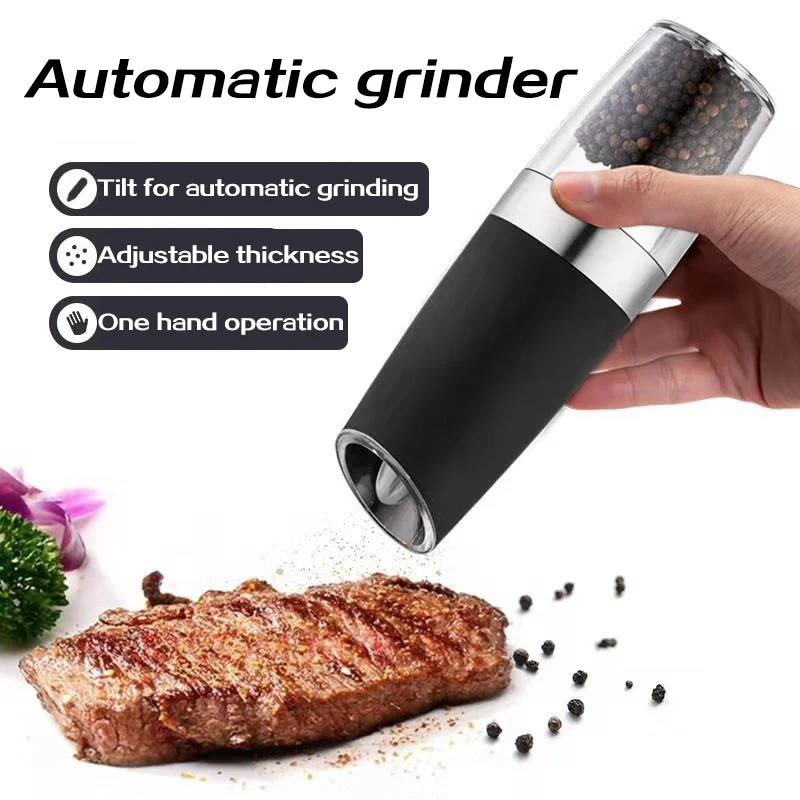 Гравитационная электрическая мельница для перца Автоматическая Аккумуляторная