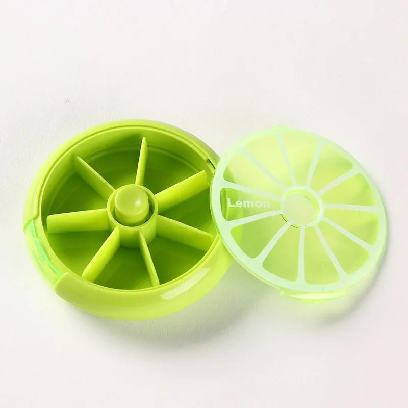 Вращающийся 7 дней таблетки контейнер лимон коробка сплиттер Организатор ящик