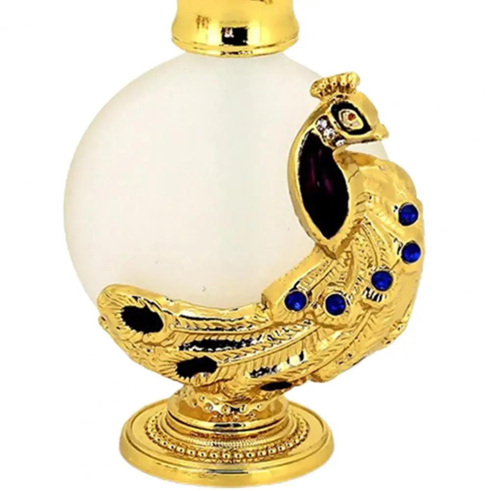 

15ml Mini Pump Empty Bottle Refillable Peafowl Pattern Portable Reusable Perfume Atomizer Travel Essential Oil Bottle