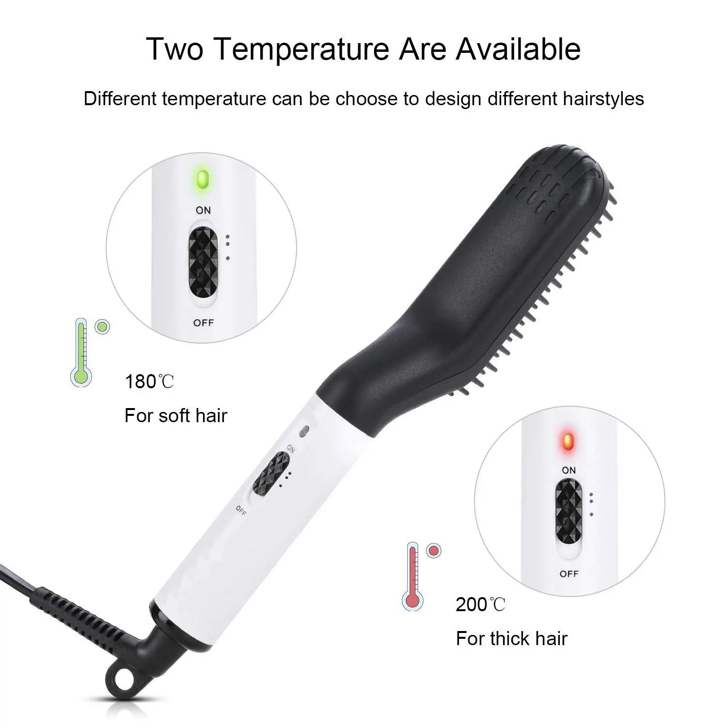 

Multifunctional Anti-scald Beard Comb Styling Comb Beard Straightener Hair Straightener Styling Tools For Men Quick Heating Comb