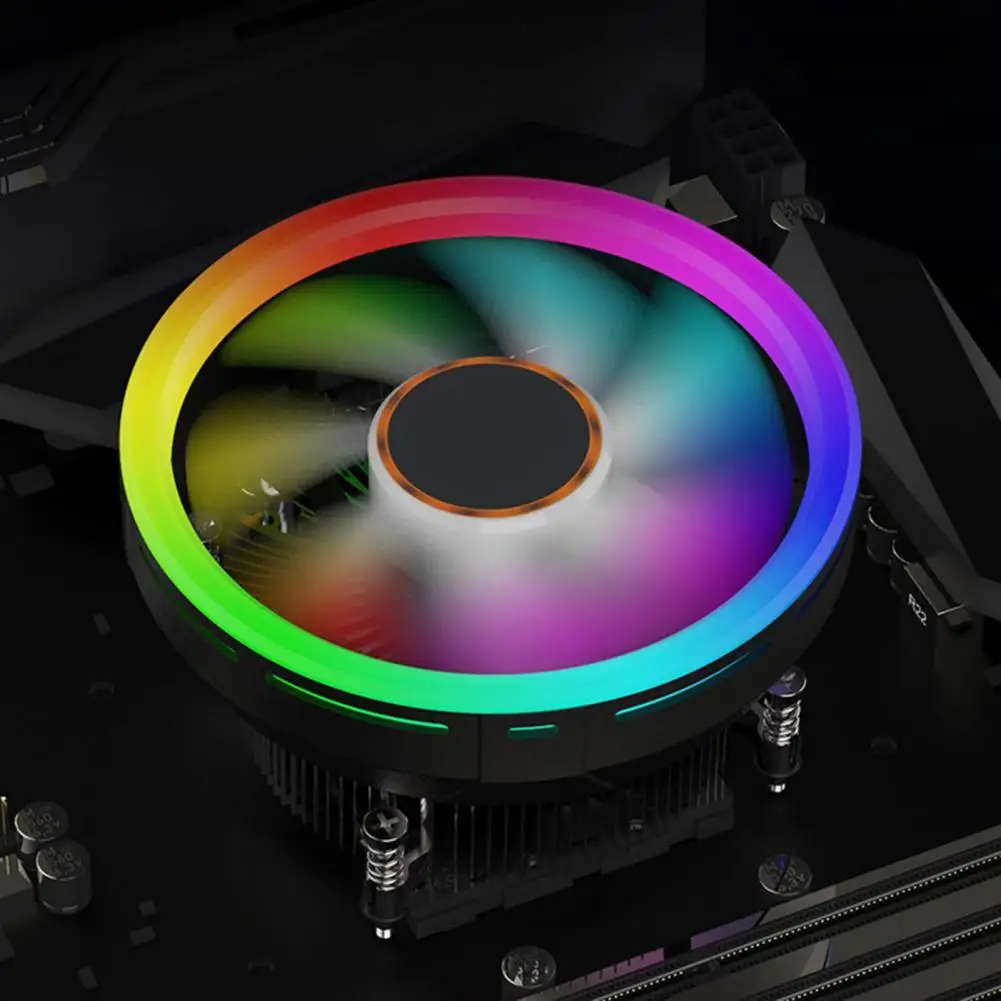 

Heat-absorbing Mute Down-blowing CPU Radiator Cooling Fan with RGB Light for intel LGA1151/1150/1155/1156