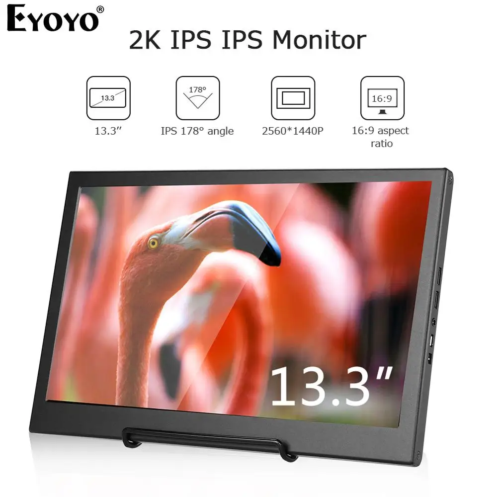 Eyoyo EM13H 13 3 &quotQHD 2560X1440 2K IPS Портативный игровой Экран монитор ПК для PS3 PS4 ноутбук ЖК