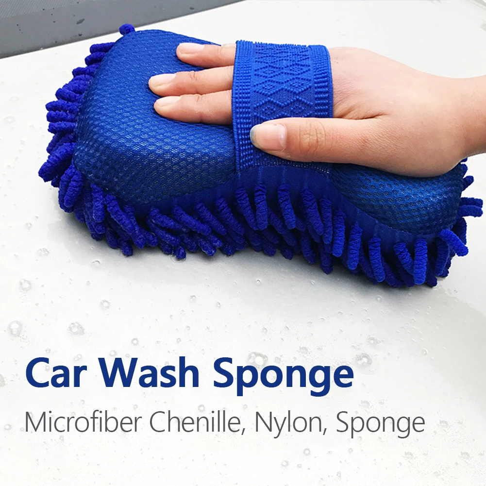 

Vehicle Wash Mitten Cloth Cleaning Polishing Mitt Brush Ultra Soft Chenille Microfiber Car Sponge for Washing Car SUV