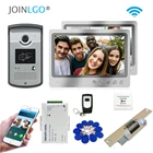 Wi-Fi видеодомофон система записи телефонного звонка Удаленный просмотр разблокировка RFID разблокировка камеры дверной Звонок Электрический блокировка удара 2 монитора