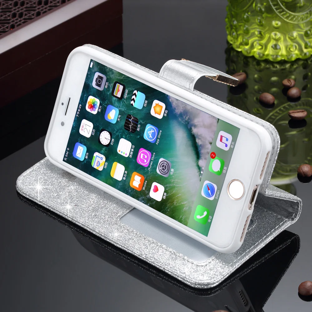 L-FADNUT блестящий кожаный чехол-кошелек для iPhone Xr X Xs 11 Pro Max Magnetic 6 6S Plus 7 8 5 5S SE
