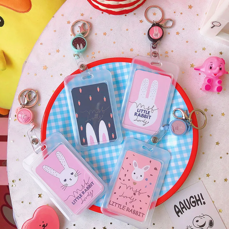 Мультяшный выдвижной держатель для карт Женский чехол визиток и кредитных детей