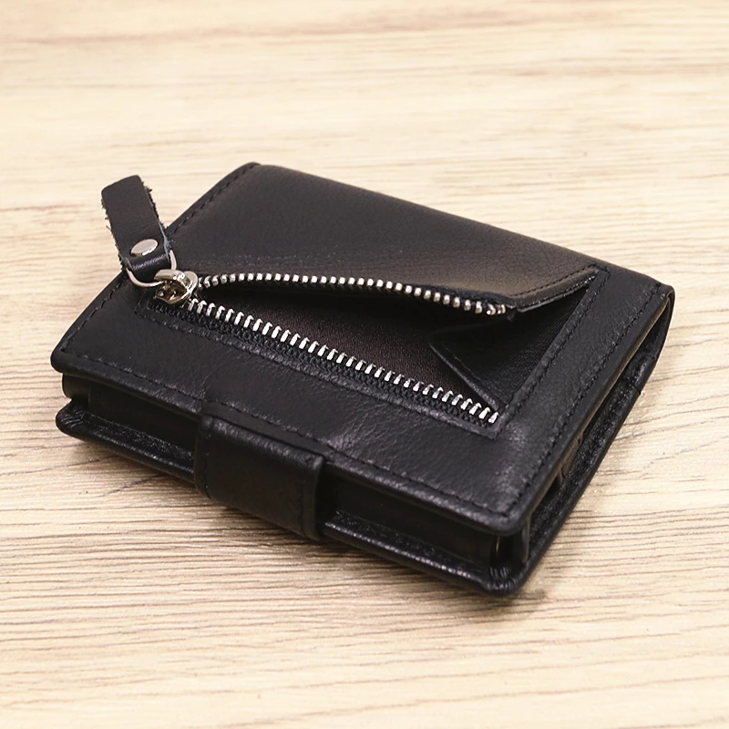 Кошелек мужской из натуральной кожи модный короткий складной бумажник с