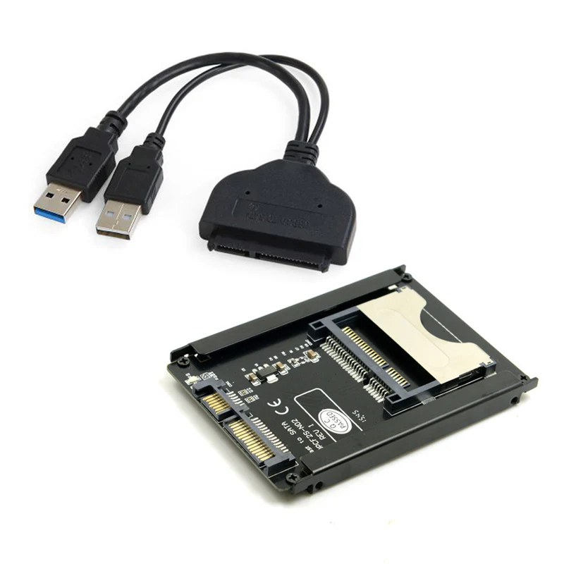 Adaptador de tarjeta SATA de 22 pines a USB 3,0 a CFast, caja de disco duro de 2,5 pulgadas, SSD, HDD, lector de tarjetas CFast para PC y portátil